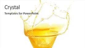  Presentation with cooking oil - Presentation theme with food grease fat - cooking oil splashing from bowl background and a cream colored foreground