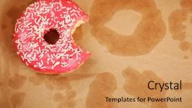  Presentation with research paper big data - Amazing theme having food grease fat - delicious donut on greasy paper backdrop and a coral colored foreground
