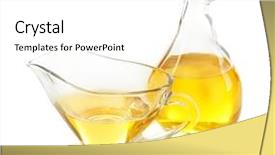  Presentation with cooking oil - Slide set with food grease fat - gravy boat and jug background and a white colored foreground