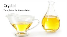  Presentation with oil grease - Theme featuring food grease fat - gravy boat and jug background and a white colored foreground