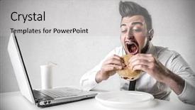  Presentation with wifi - Amazing slide set having food grease fat - hamburger and wifi backdrop and a  colored foreground