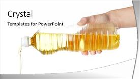  Presentation with cooking oil - Beautiful PPT layouts featuring food grease fat - hand of woman pouring cooking backdrop and a white colored foreground