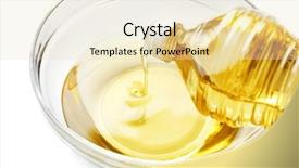  Presentation with fat - PPT layouts enhanced with food grease fat - pouring cooking oil from plastic background and a lemonade colored foreground