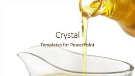  Presentation with cooking oil - PPT theme having food grease fat - pouring cooking oil into gravy background and a cream colored foreground