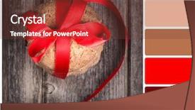  Presentation with red ribbon hiv - Beautiful presentation design featuring food groups chart - homemade cookies tied backdrop and a tawny brown colored foreground