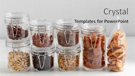  Presentation with dried fruits seeds nuts - Theme featuring food-healthy-eating-and-diet background and a light gray colored foreground