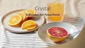  Presentation with drapery - Amazing PPT theme having food-healthy-eating-and-fruits backdrop and a yellow colored foreground