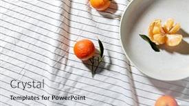  Presentation with drapery - Colorful PPT theme enhanced with food-healthy-eating-and-fruits backdrop and a light gray colored foreground