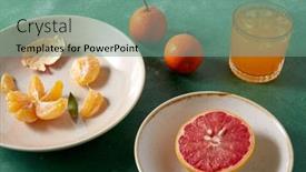  Presentation with healthy food - Theme consisting of food-healthy-eating-and-fruits background and a seafoam green colored foreground