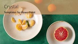  Presentation with healthy juice - Slide deck having food-healthy-eating-and-fruits background and a coral colored foreground