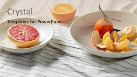  Presentation with mandarin fruits - Beautiful slide set featuring food-healthy-eating-and-fruits backdrop and a coral colored foreground