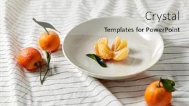  Presentation with drapery - Beautiful slide deck featuring food-healthy-eating-and-fruits backdrop and a light gray colored foreground