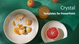  Presentation with healthy food - Slide deck consisting of food-healthy-eating-and-fruits background and a ocean colored foreground