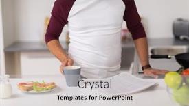  Presentation with healthy people - Beautiful slides featuring food-healthy-eating-and-people backdrop and a light gray colored foreground