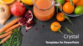  Presentation with healthy juice - Amazing presentation having food healthy eating and vegetarian concept - glass jug of juice with fruits and vegetables on slate table backdrop and a dark gray colored foreground