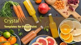  Presentation with juices - Colorful PPT theme enhanced with fruit and vegetable juice backdrop and a tawny brown colored foreground