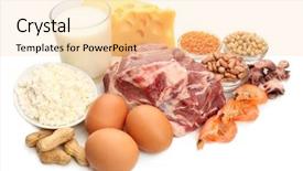  Presentation with protein food - Slide deck consisting of protein isolated on white background and a blonde colored foreground