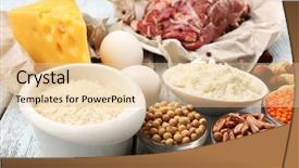  Presentation with protein food - Presentation theme with food high in protein background and a lemonade colored foreground