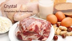  Presentation with protein food - Colorful PPT layouts enhanced with food high in protein close backdrop and a  colored foreground