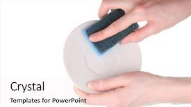  Presentation with cleaning - Presentation consisting of food hygiene - cleaning work background and a sky blue colored foreground