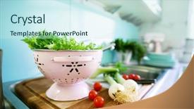  Presentation with hygiene - PPT theme with food hygiene - kitchen background and a sky blue colored foreground