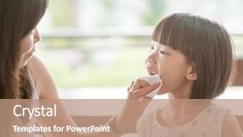  Presentation with cafe - Presentation theme enhanced with food hygiene - mom wipes mouth for her background and a coral colored foreground