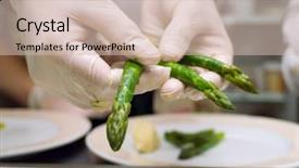  Presentation with asparagus - PPT theme with food hygiene - preparation of an asparagus background and a soft green colored foreground