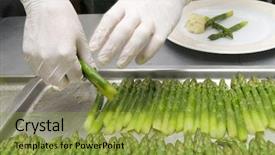  Presentation with asparagus - Amazing theme having food hygiene - preparation of an asparagus backdrop and a gold colored foreground
