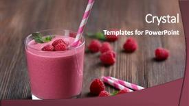  Presentation with yogurt fruits milk shake - Amazing theme having glass of raspberry milk shake backdrop and a violet colored foreground
