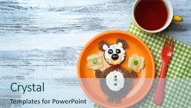  Presentation with breakfast - Presentation theme having food idea for kid breakfast background and a sky blue colored foreground