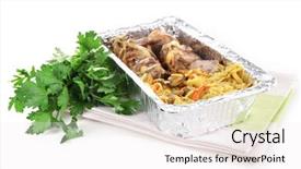  Presentation with chinese food to go box - Cool new theme with food in box of foil backdrop and a white colored foreground