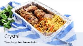  Presentation with food white - Cool new PPT layouts with food in box of foil backdrop and a light blue colored foreground