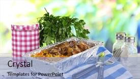  Presentation with nature boxes - Presentation theme enhanced with food in boxes of foil background and a light blue colored foreground