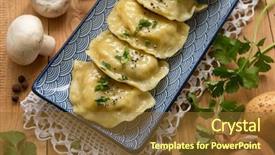  Presentation with food dimsum chinese steamed dumplings - Amazing theme having food in eastern european countries backdrop and a tawny brown colored foreground
