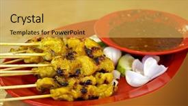  Presentation with food satay - Cool new presentation with food indonesia - satay meat skewers on wooden backdrop and a  colored foreground