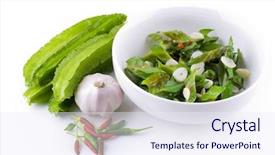  Presentation with beans - Cool new presentation theme with food indonesia - stir fried winged beans backdrop and a sky blue colored foreground