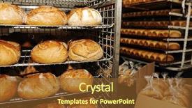  Presentation with factory - Amazing PPT layouts having food industries - bread making in factory backdrop and a tawny brown colored foreground