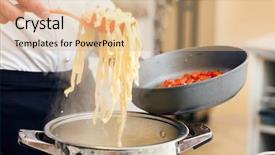  Presentation with chef - Beautiful theme featuring food industries - chef at work backdrop and a coral colored foreground