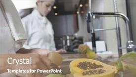  Presentation with tropical fruit - Beautiful presentation theme featuring business people discussing virtual reality backdrop and a  colored foreground.