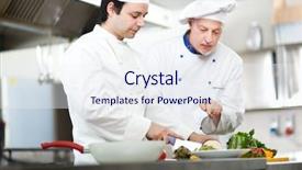  Presentation with training - Audience pleasing slide set consisting of cooking training backdrop and a sky blue colored foreground