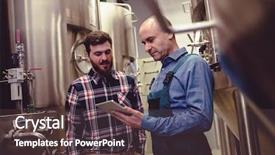  Presentation with brewery - PPT layouts with food industries - low angle view of worker background and a tawny brown colored foreground