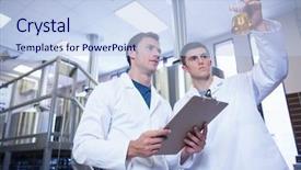  Presentation with lab coat - Slide deck consisting of beer in the factory background and a light blue colored foreground