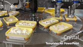  Presentation with food industry - Presentation design with food-industry-and-production-concept background and a tawny brown colored foreground