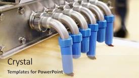  Presentation with molding machine - Slide deck featuring food industry chocolate - automatic machine for molding cream background and a lemonade colored foreground