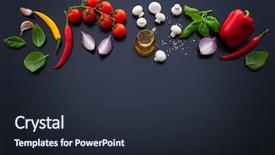  Presentation with italian food - Colorful PPT theme enhanced with cooking delicious italian pizza backdrop and a wine colored foreground