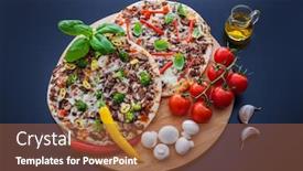  Presentation with italian food - Audience pleasing slide deck consisting of food ingredients and spices for cooking delicious italian pizza - food and drink backdrop and a tawny brown colored foreground