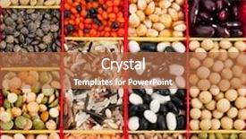  Presentation with beans legumes - PPT layouts having food ingredients beans legumes peas background and a coral colored foreground