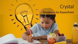  Presentation with digital innovation - Beautiful slide set featuring food innovation - digital composite of schoolgirl writing backdrop and a gold colored foreground