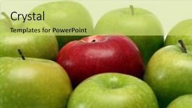  Presentation with green apple - PPT theme having food innovation - separation concepts - red apple background and a yellow colored foreground