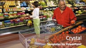  Presentation with food inspection - Presentation theme consisting of food inspection - middle aged african american man background and a tawny brown colored foreground